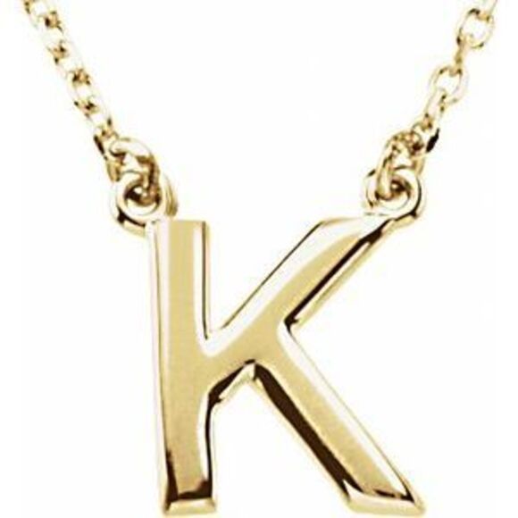 Kazi Luxury Initial Necklace - 14K Yellow (Initial K)